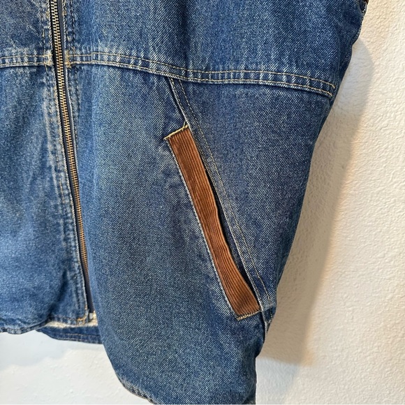 Wrangler Vintagr Men's Blue Denim Vest with Corduroy Collar - Picture 3 of 15